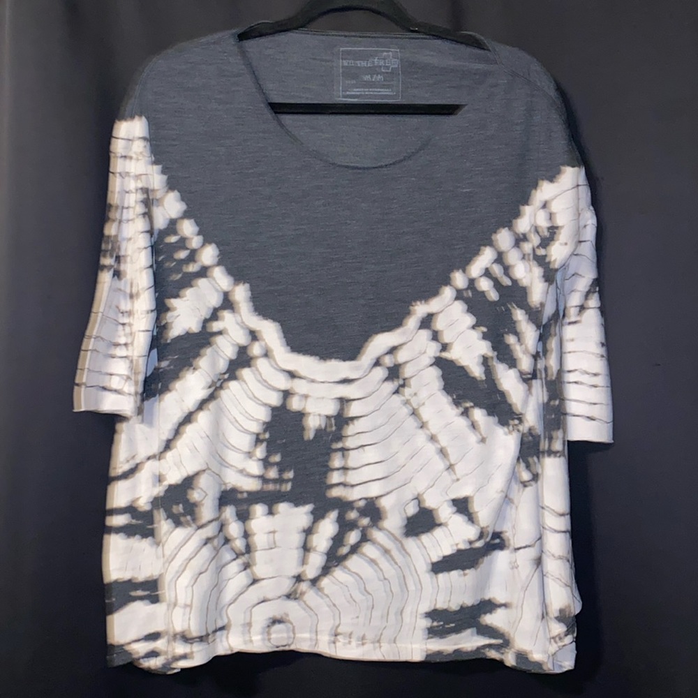 Free People We the Free Oversized Swing Tee in TieDye Grey and White size M